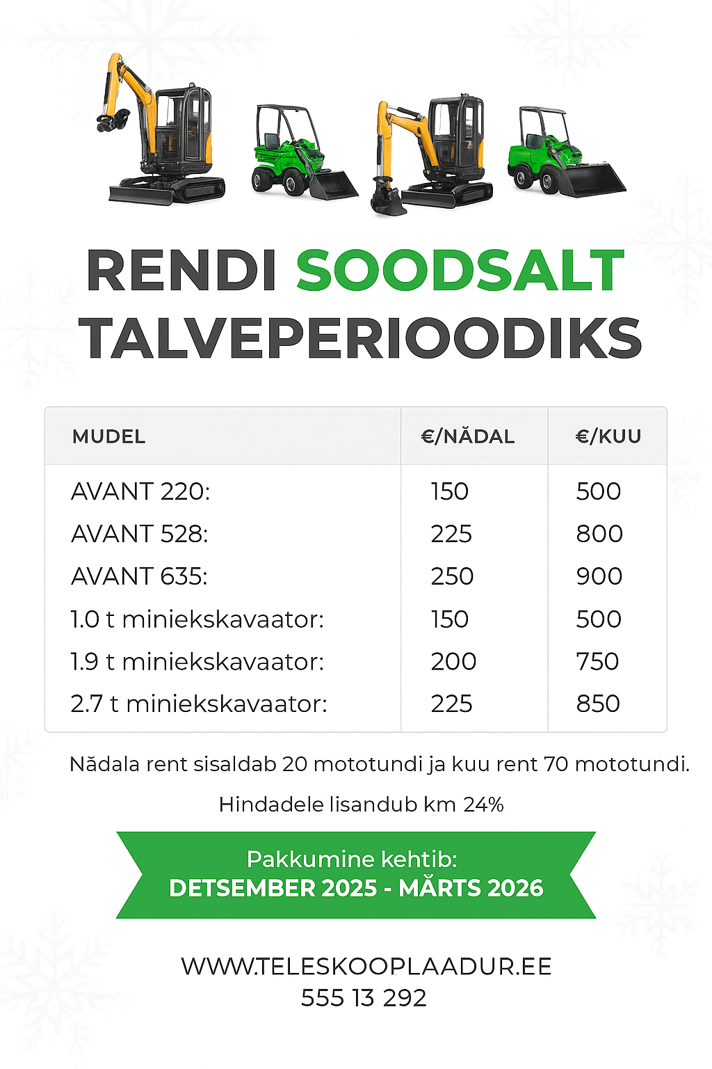 Talv 25.26 Teleskooplaaduri teenused